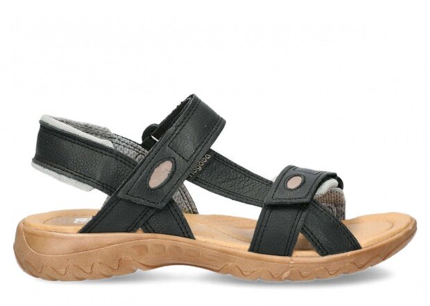 Women's sandal NAGABA 168 black rustic leather