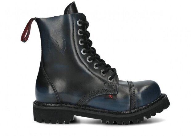 Combat booty NAGABA 8H navy blue-black kabir leather