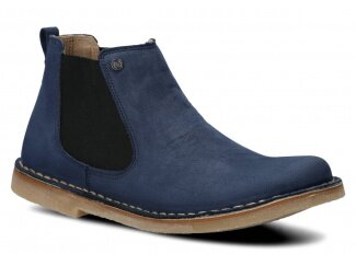 Women's ankle boot NAGABA 085 navy blue samuel leather