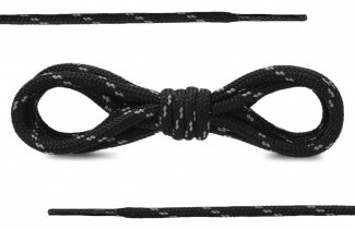 SHOELACES TREKKING 150CM BLACK-GREY SYNTHETIC ROUND