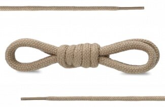 SHOELACES 130CM BEIGE COTTON ROUND