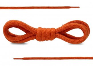 SHOELACES 100CM ORANGE COTTON ROUND