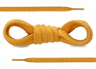 SHOELACES 70CM YELLOW COTTON FLAT