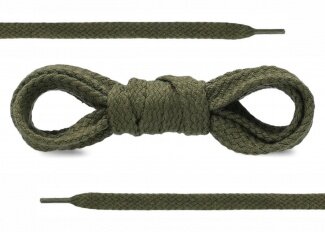SHOELACES 70CM GREEN COTTON FLAT 