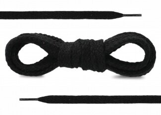 SHOELACES 170CM BLACK COTTON FLAT