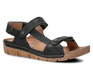 Women's sandal NAGABA 306 black rustic leather