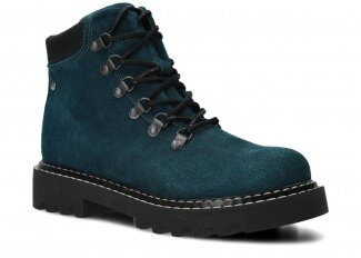 Women's ankle boot EVENEMENT EV281 turquoise velours leather