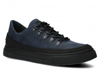 Men's shoe NAGABA 463 navy blue crazy leather