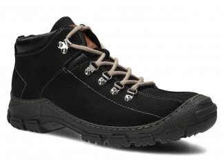Men's trekking ankle boot NAGABA 456 black crazy leather