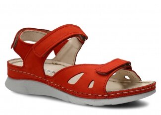 Women's sandal NAGABA 102 poppy campari leather