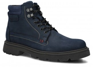 Men's trekking ankle boot NAGABA 471 navy blue crazy leather