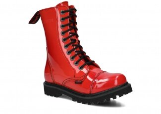Combat booty SHARK NAGABA 10H red lacquer leather