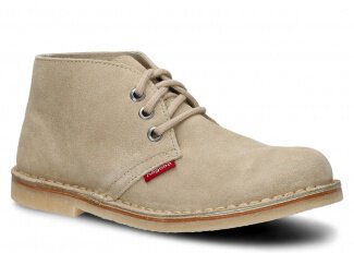 WOMEN ANKLE BOOTS MODEL 082 BEIGE VELOURS - SIZE 37