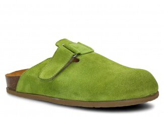 Profiled Slides NAGABA 018 pistachio velours leather 