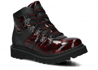 ANKLE BOOT NAGABA 621 BURGUNDY LAKIER - SIZE 37