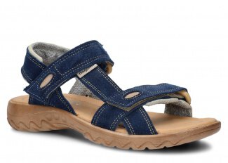 Women's sandal NAGABA 168 navy blue velours leather