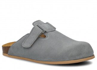 Profiled Slides NAGABA 018 grey velours leather s.  38-46