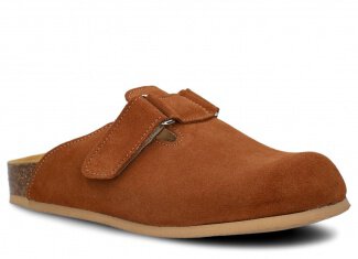 Profiled Slides NAGABA 018 brown velours leather s.  38-46