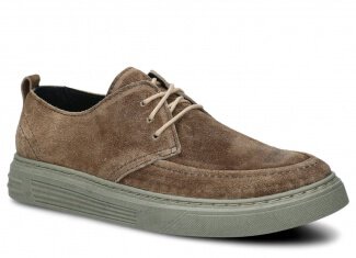 Men's shoe NAGABA 473 olive velours wax leather