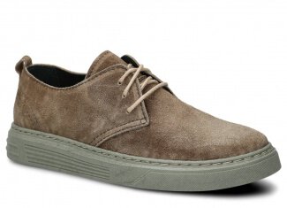 Men's shoe NAGABA 474 olive velours wax leather