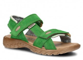 Women's sandal NAGABA 168 green grass velours leather