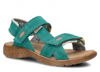 Women's sandal NAGABA 168 aquamarine velours leather