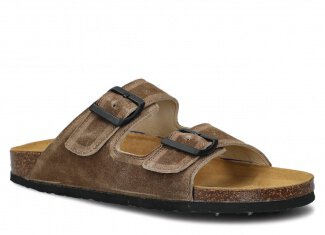 Profiled Slides - NAGABA 0172 olive velours wax leather s. 36-46