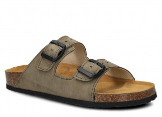 Profiled Slides - NAGABA 0172 khaki samuel leather s. 36-46