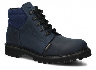 Hiking boot - NAGABA 1121 navy blue crazy leather