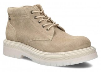 Women's ankle boot EVENEMENT EV079 beige velours wax leather
