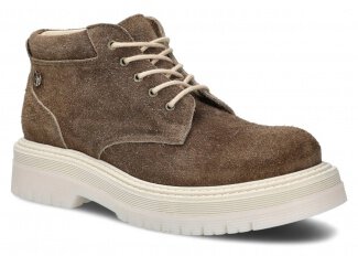 Women's ankle boot EVENEMENT EV079 brown velours wax leather