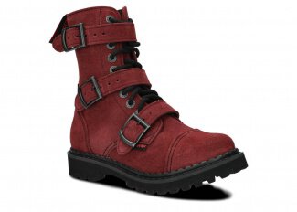 Combat booty SHARK NAGABA 523L burgundy velours leather