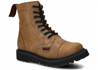 Combat booty SHARK NAGABA 8H ginger velours leather