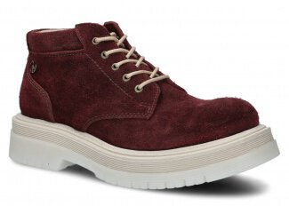Women's ankle boot EVENEMENT EV079 burgundy velours wax leather