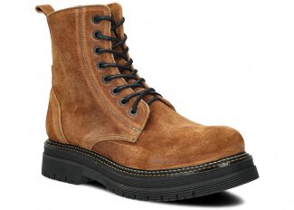 Women's ankle boot EVENEMENT EV108 ginger velours wax leather