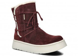 Women's ankle boot 235/1 burgundy velours wax leather