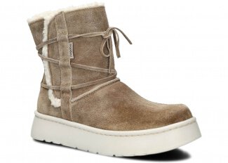 Women's ankle boot 235/1 olive velours wax leather
