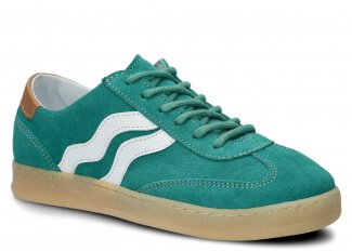 Shoe NAGABA 129 aquamarine velours leather
