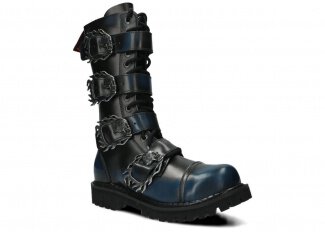 Combat booty NAGABA 518 navy blue-black kabir leather