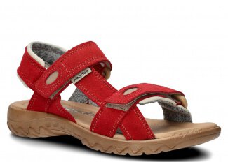 Women's sandal NAGABA 168 red velours leather