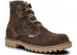 Men's ankle boot NAGABA 488/1 brown velours wax leather
