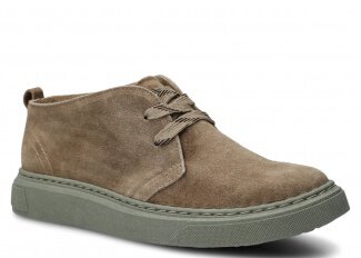 WOMEN ANKLE BOOTS MODEL 0741 BEIGE VELOURS WAX - SIZE 37