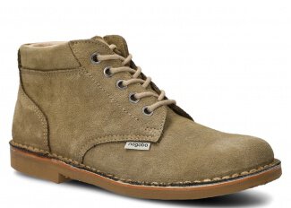 MEN ANKLE BOOTS MODEL 076 OLIVE VELOURS - SIZE 42
