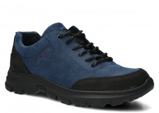 Men's trekking shoe NAGABA 4081 navy blue crazy leather