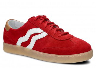 Women's shoe NAGABA 129 red velours leather