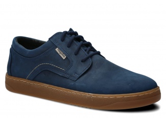Men's wide shoe NAGABA 476 navy blue crazy leather