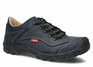 Men's trekking shoe NAGABA 400 navy blue crazy leather