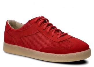 Women's shoe NAGABA 130 red velours leather