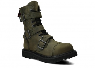 Combat booty NAGABA 523 olive green crazy leather