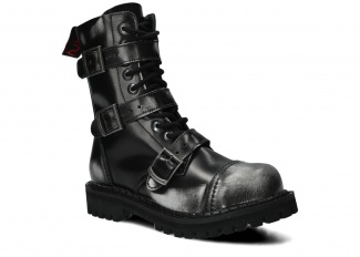 Combat booty NAGABA 523 white-black kabir leather